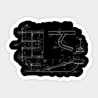 Jet Propelled Boat Vintage Patent Hand Drawing Sticker